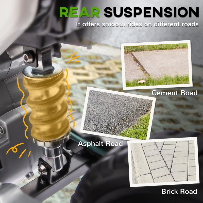 Qaba 12V Kids Dirt Bike, Electric Motorcycle with Twist Grip Throttle, Training Wheels, Rear Suspension & Music, Green