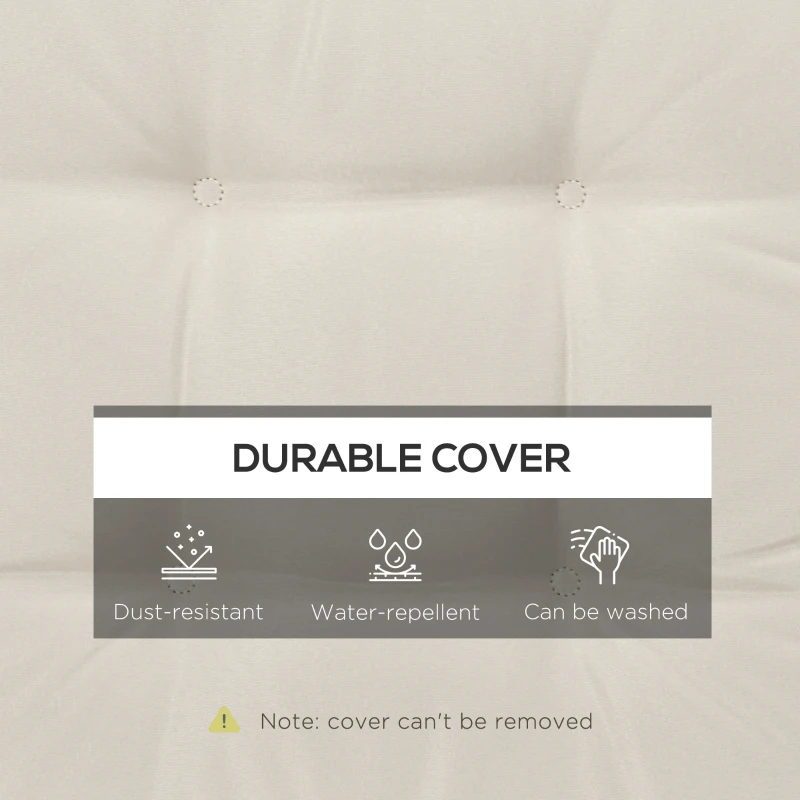 Outsunny Replacement Cushions for Rattan Furniture, 4 Piece Outdoor Seat Cushion Pad for Patio Set, Cream White