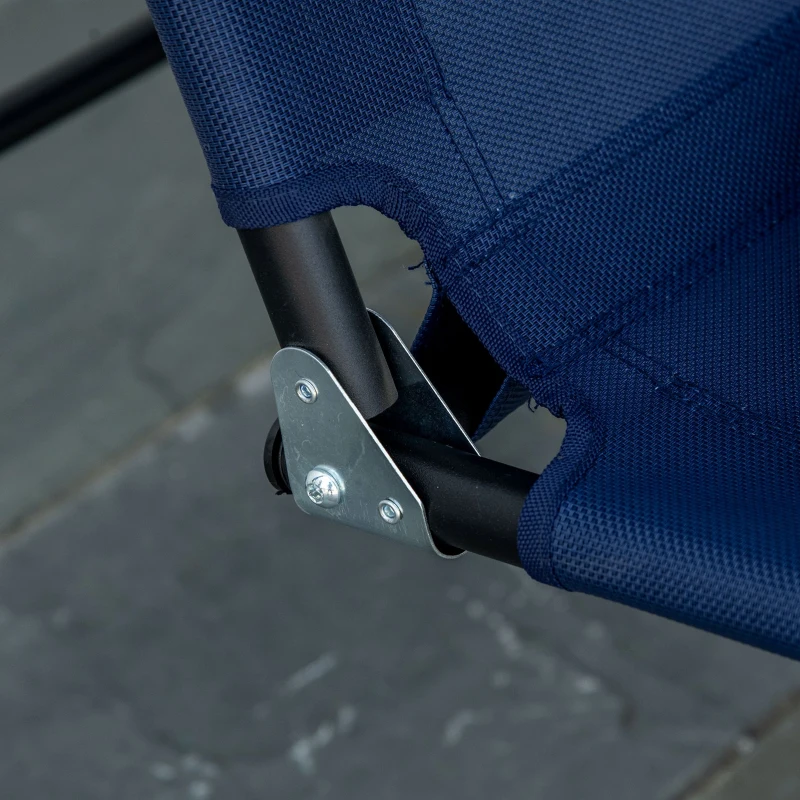 Outsunny 3-Seater Outdoor Porch Swing with Adjustable Canopy, Patio Swing Chair for Garden, Poolside, Backyard, Dark Blue