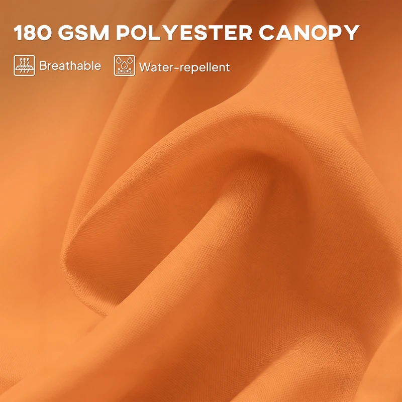 Outsunny 15' Outdoor Patio Umbrella with Twin Canopy Sunshade Steel Table Umbrella with Lift Crank Orange