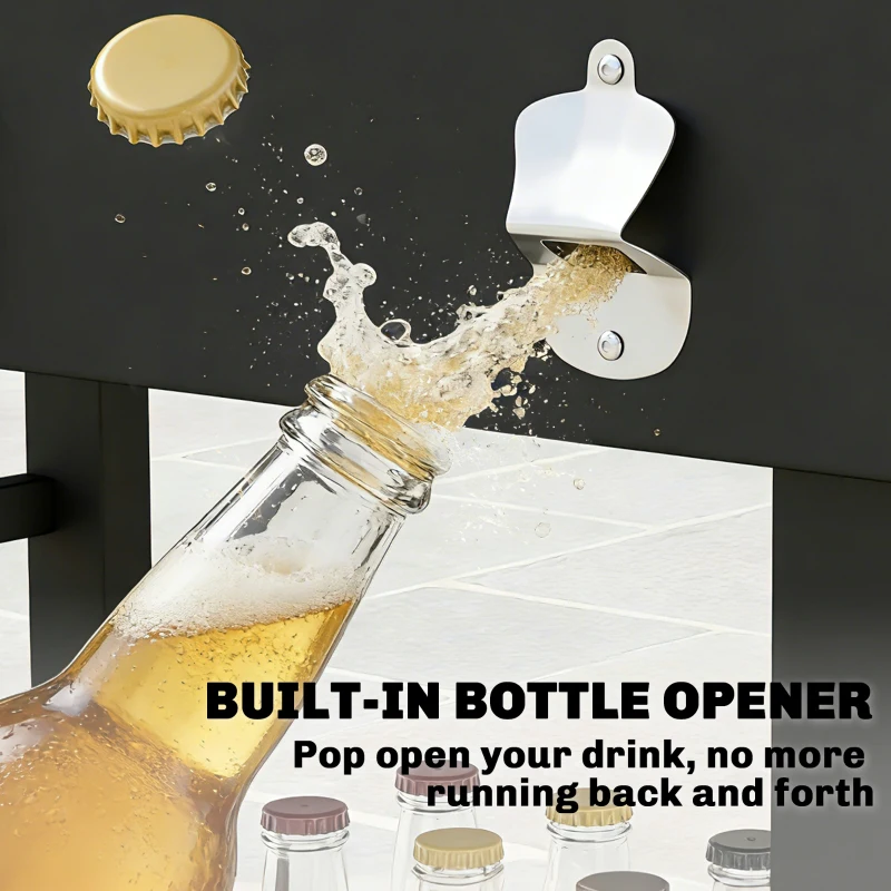 Outsunny Outdoor Grill Cart, Folding Grill Table with Magnetic Knife Holder, Hooks, Spice Rack, Paper Rack, Black