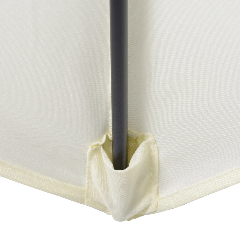 Outsunny 6.6FT Patio Umbrella, Outdoor Parasol with 6 Solid Ribs, Cream White