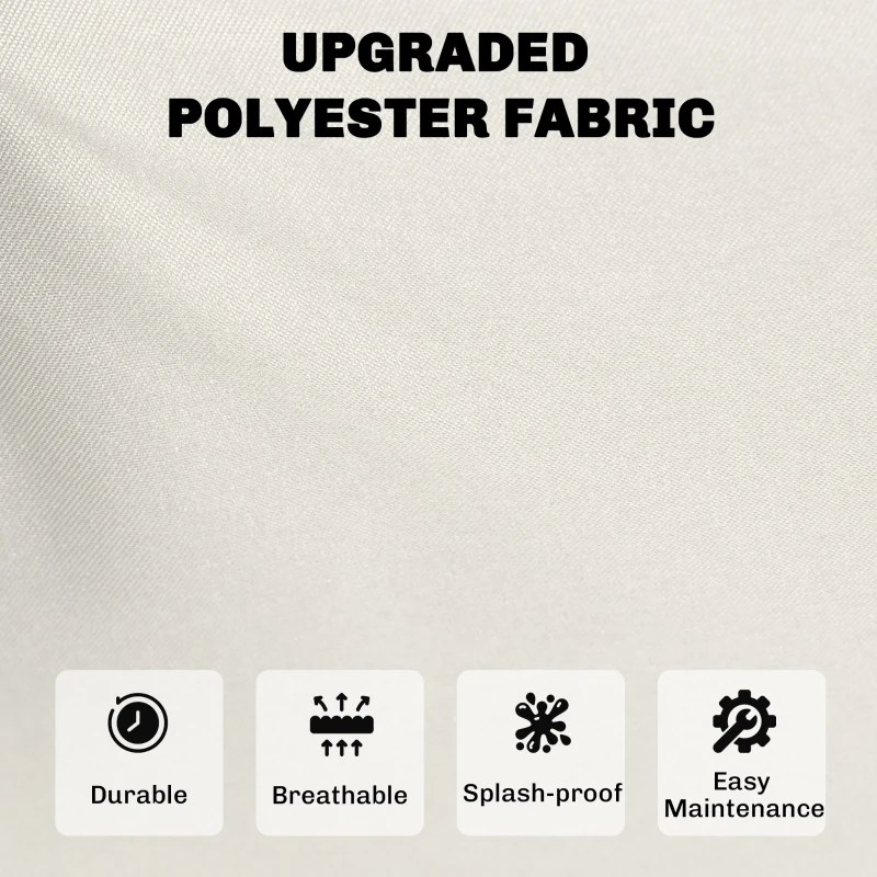 Outsunny Patio Furniture Cushions Water-Repellent Outdoor Loveseat Cushion Removable Covers 23.6" x23.6", Cream