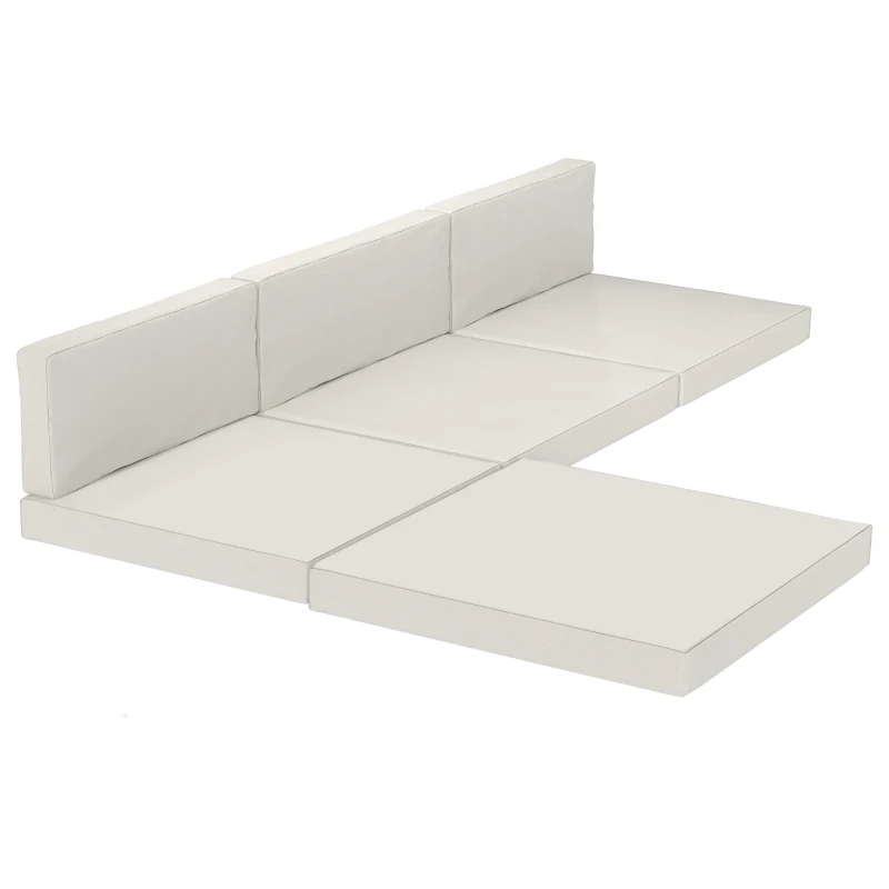 Outsunny Patio Furniture Cushions Water-Repellent Outdoor Loveseat Cushion Removable Covers 23.6" x23.6", Cream