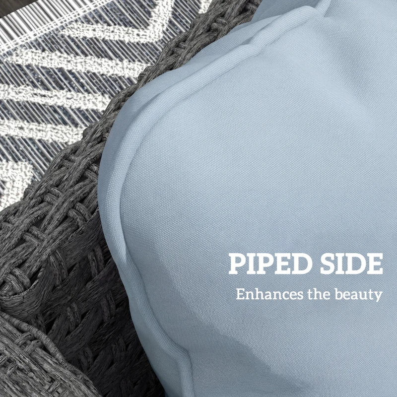 Outsunny Seat Cushion Back Pillows Replacement Set of 2, Patio Chair Cushions Set for Indoor Outdoor, Light Blue