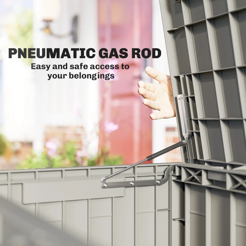 Outsunny 120 Gallon Resin Deck Box, Lockable Outdoor Storage Box, Splash-Resistant & UV Resistant Patio Storage Container