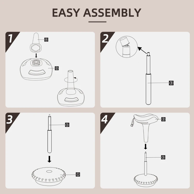 HOMCOM Swivel Standing Desk Chair, Adjustable Active Ergonomic Standing Stool, Backless Wobble Stool Chair, Brown