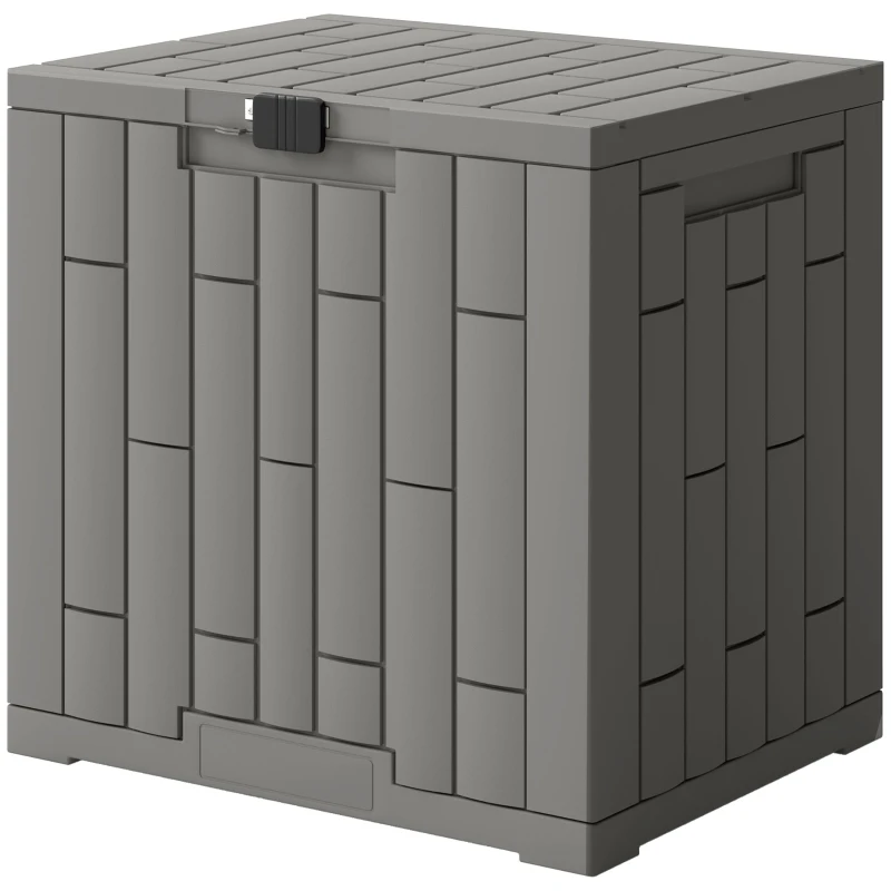 Outsunny 30 Gallon Resin Deck Box, Lockable Outdoor Storage Box, Splash-Resistant & UV Resistant Patio Storage Container