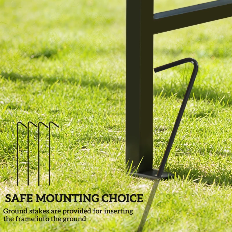 Outsunny 7.5 ft Steel Garden Arch, Outdoor Trellis Arbor with Scrollwork for Climbing Plants, Wedding Arch, Black