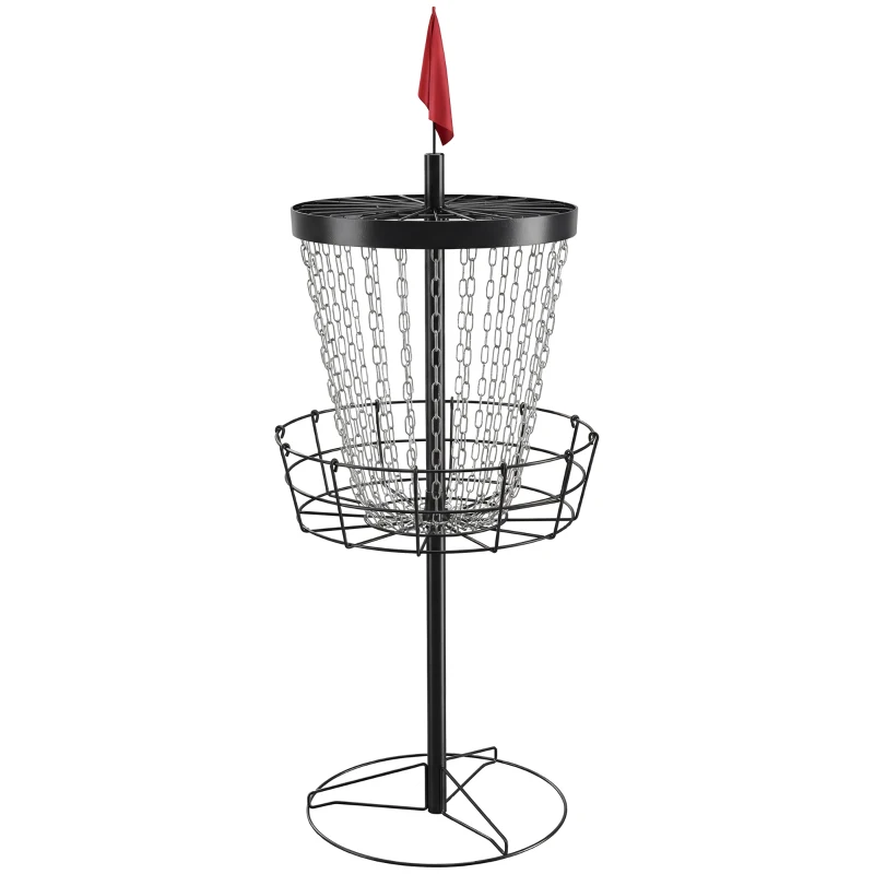 Soozier 24-Chain Portable Practice Basket for Disc Golf Target Stand, Lightweight Basket w/ Carry Bag Black and Silver