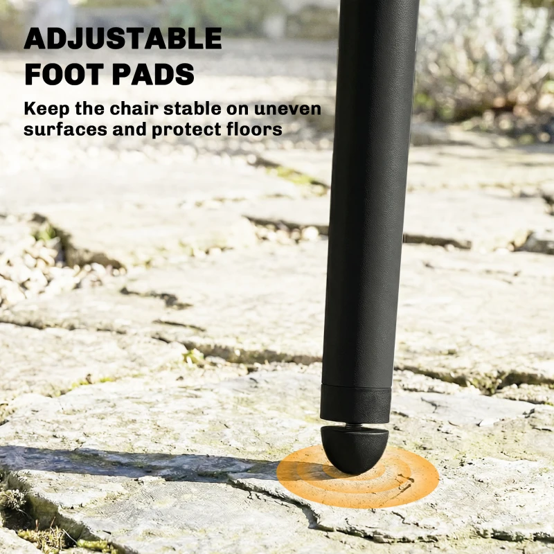 Outsunny Outdoor Dining Chairs Set of 4, Patio Chairs with Slotted Backrest, Black