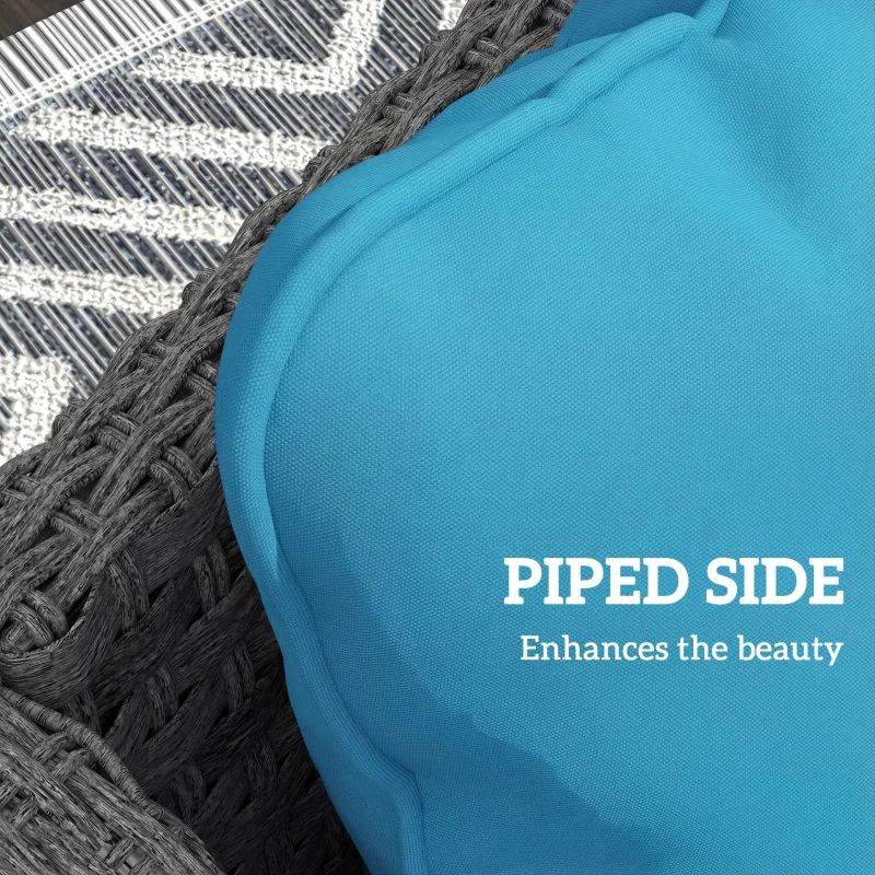 Outsunny Seat Cushion Back Pillows Replacement Set of 2, Patio Chair Cushions Set for Indoor Outdoor, Turquoise