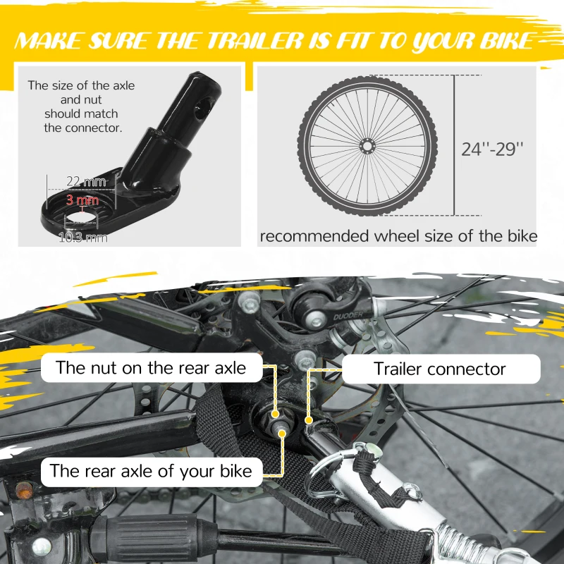 Aosom 2 Seat Bike Trailer for Kids, Baby Stroller with Storage Bag, 5 Point Harness, Bicycle Trailer with 20" Wheels, Blue