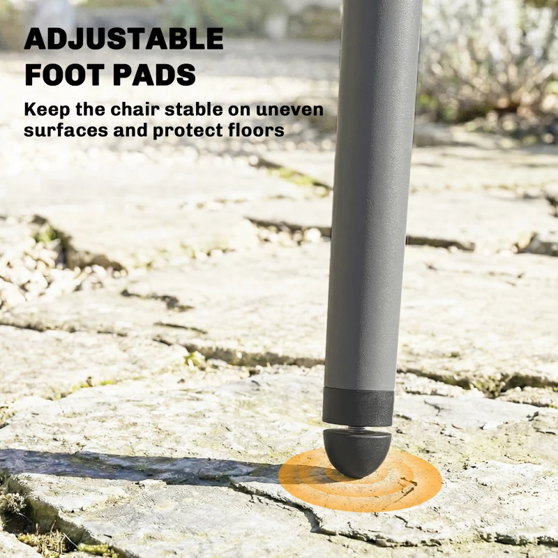 Outsunny Outdoor Dining Chairs Set of 4, Patio Chairs with Slotted Backrest, Grey