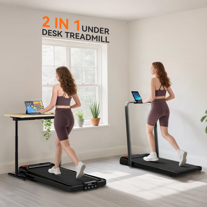 Soozier Walking Pad Treadmill, 0.6–6.2mph Foldable Under Desk Treadmill with Incline, Wheels, LED Display and Remote Control