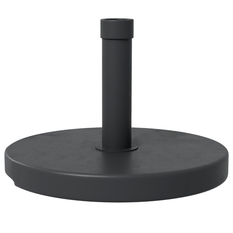 Outsunny 33 lbs Concrete Parasol Base, Heavy Duty Patio Umbrella Stand, 18.3" Round Garden Parasol Holder, Black