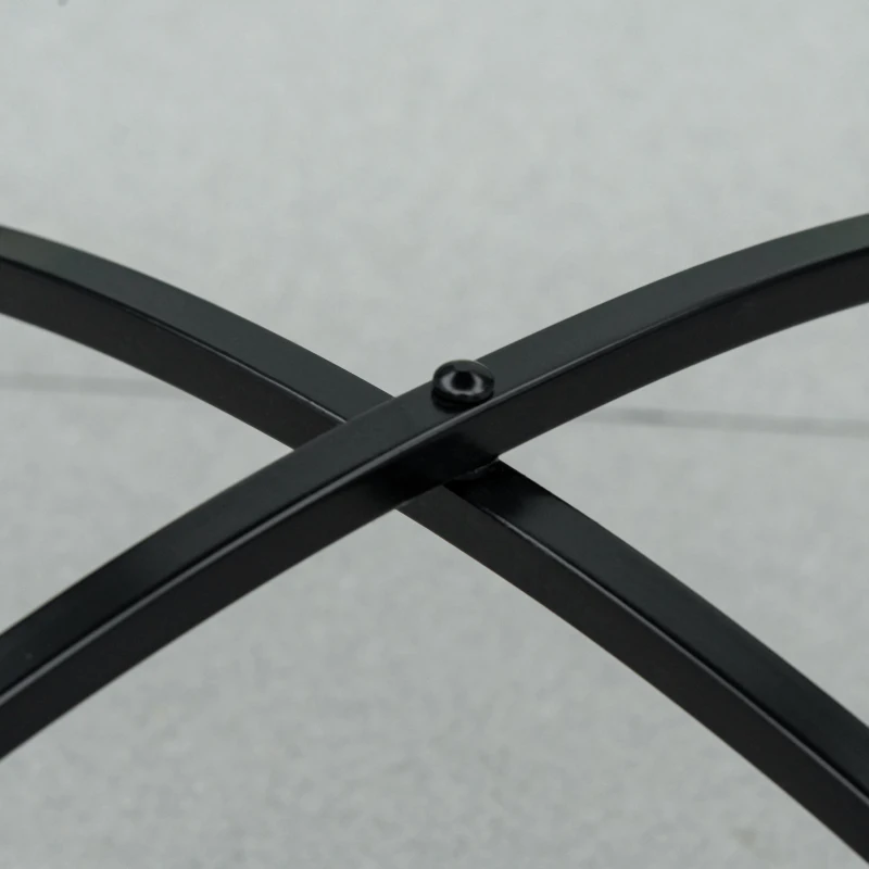 Outsunny Mosaic Patio Table, Round Coffee Table with Metal Frame, Garden Furniture for Outdoor, Poolside, Yellow