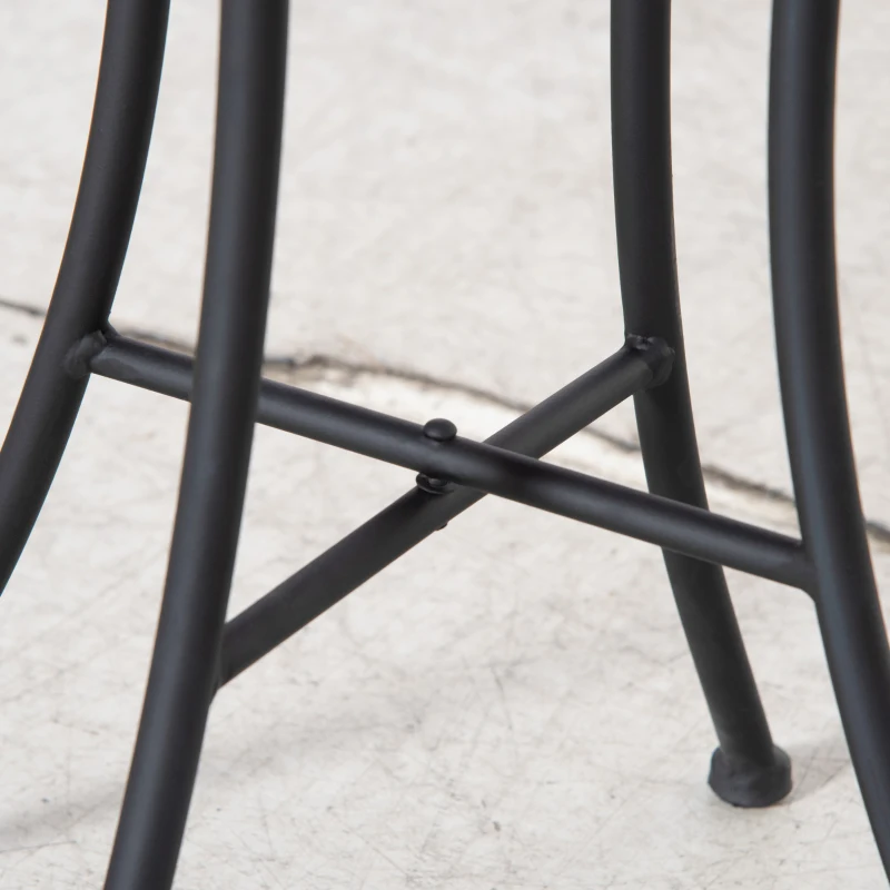 Outsunny Mosaic Patio Table, Round Coffee Table with Metal Frame, Garden Furniture for Outdoor, Poolside, Blue