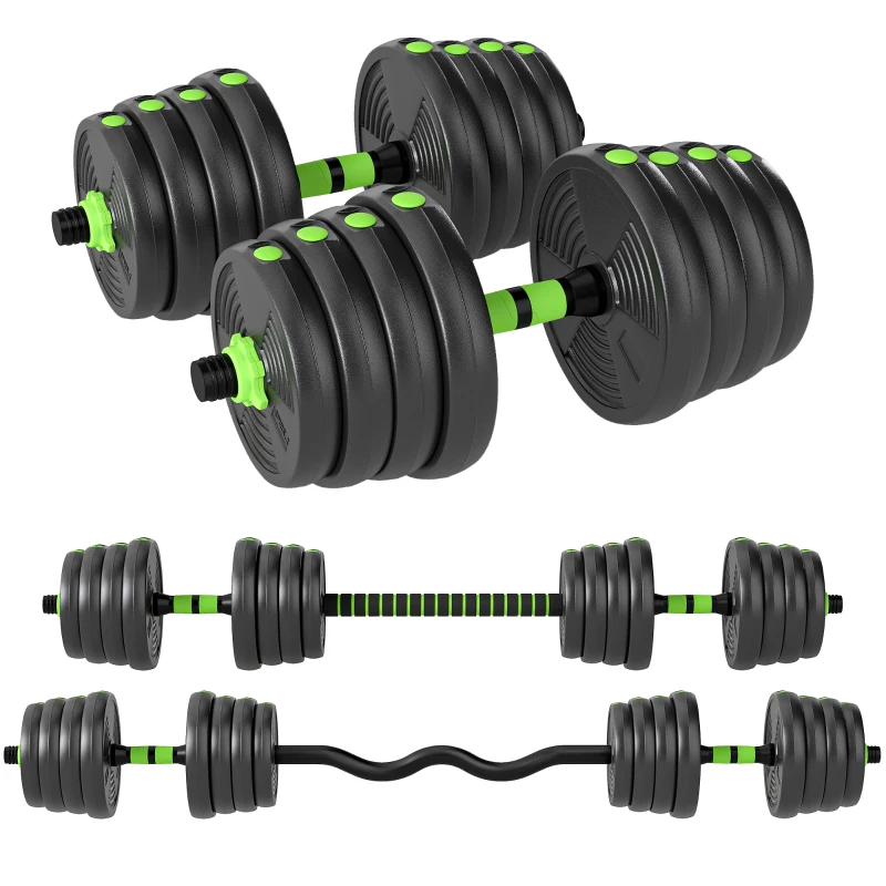 Soozier Adjustable Dumbbell Set, 3 in 1 Weights Dumbbells Set for Home Gym, 66lb Free Weights with Connector and Non-Slip Grip