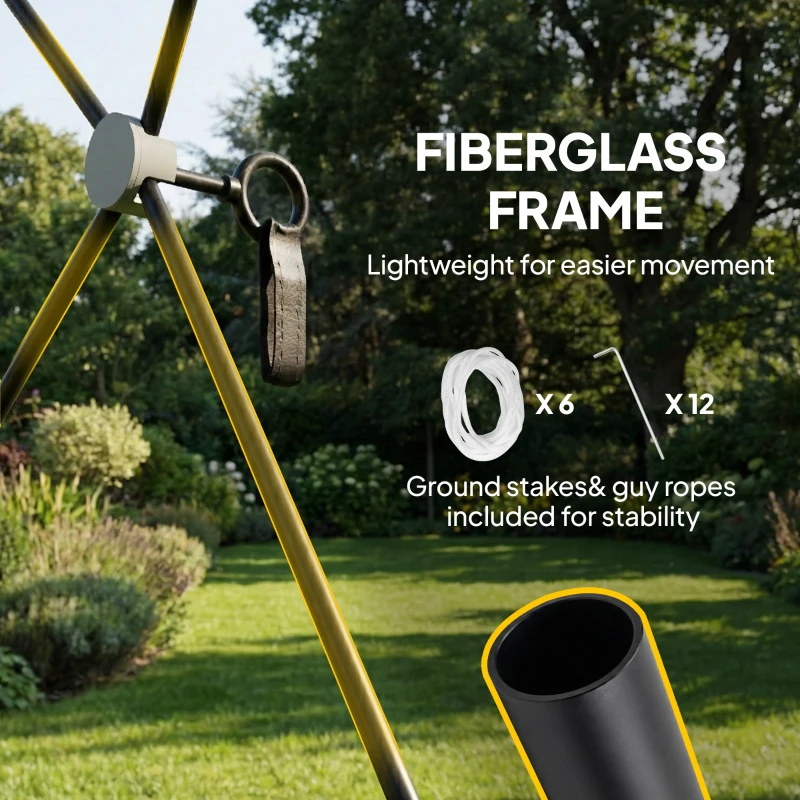 Outsunny 10 x 11 ft Pop Up Gazebo Screen Tent, Portable Instant Camping Canopy Screen House with Nettings, Carry Bag, Dark Green