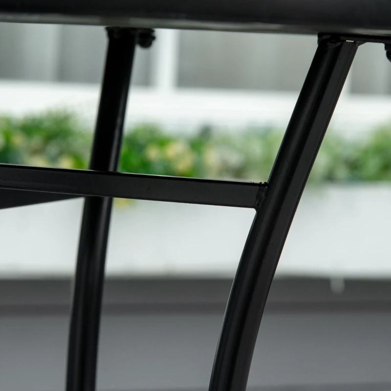 Outsunny Mosaic Patio Table, Round Coffee Table with Metal Frame, Garden Furniture for Outdoor, Poolside, Green