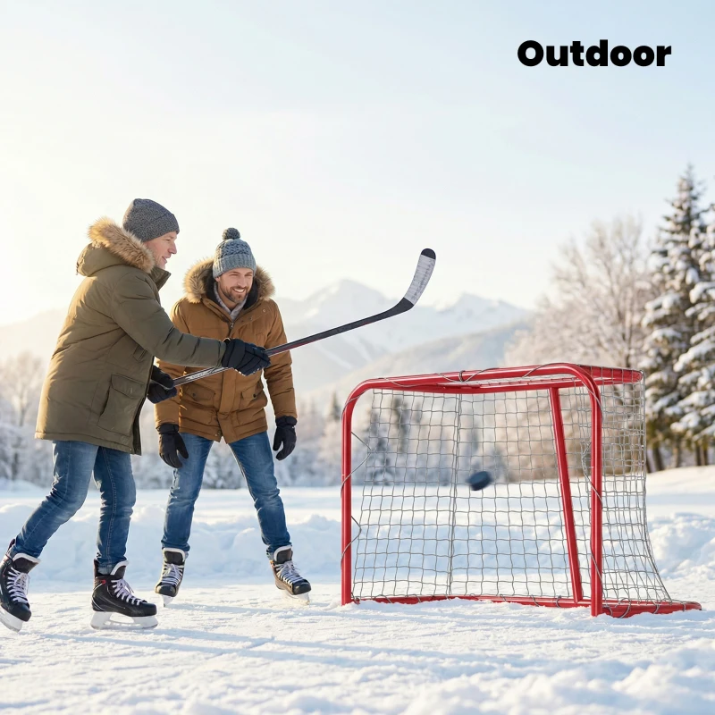 Soozier 3' x 2' Mini Hockey Goal, Easy Setup Hockey Net with Metal Frame, Lightweight & Portable