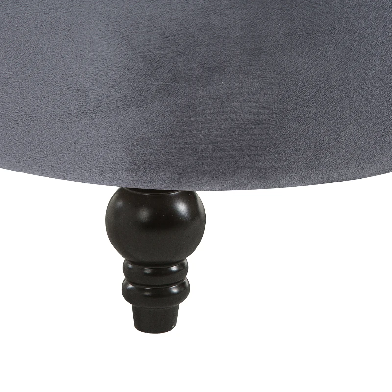 HOMCOM 45" Tufted High Back Velvet Accent Chair Living Room Soft Padded Couch Lounge Ash Grey