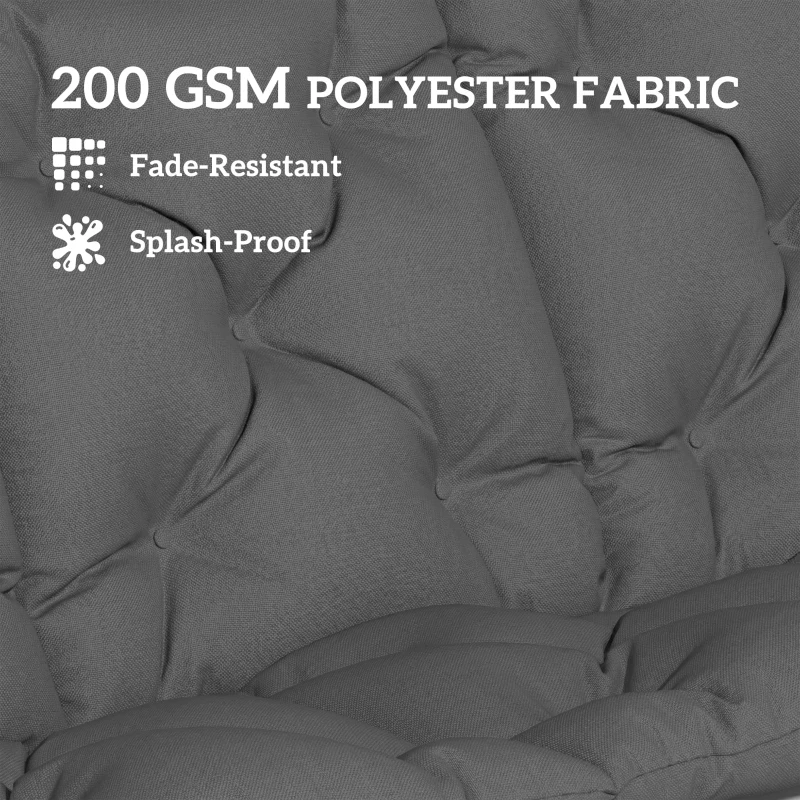 Outsunny Bench Cushion Water-Repellent Outdoor Furniture Pad Seater Swing Chair 59.1" x 39.4" Dark Grey