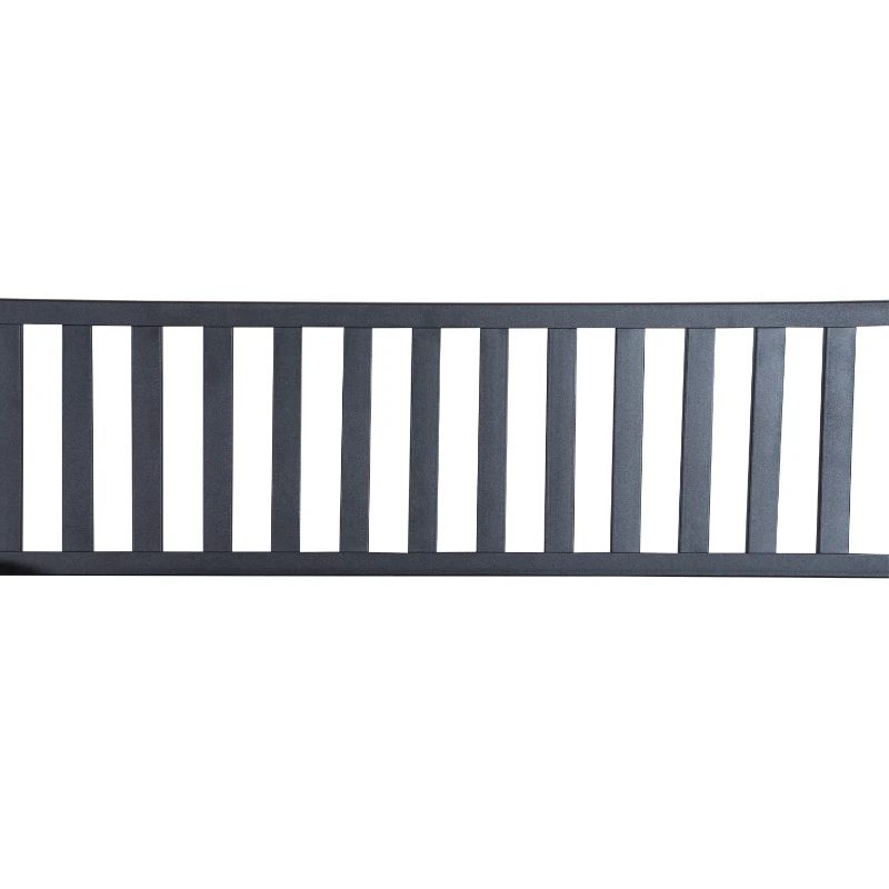 Outsunny 50" Steel Garden Bench Patio Metal Backyard Park Chair Outdoor Seat Furniture, Black