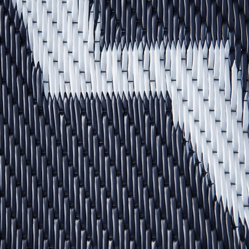 Outsunny Reversible Outdoor RV Rug, 9' x 18' Patio Floor Mat, Plastic Straw Rug, Dark Blue and White