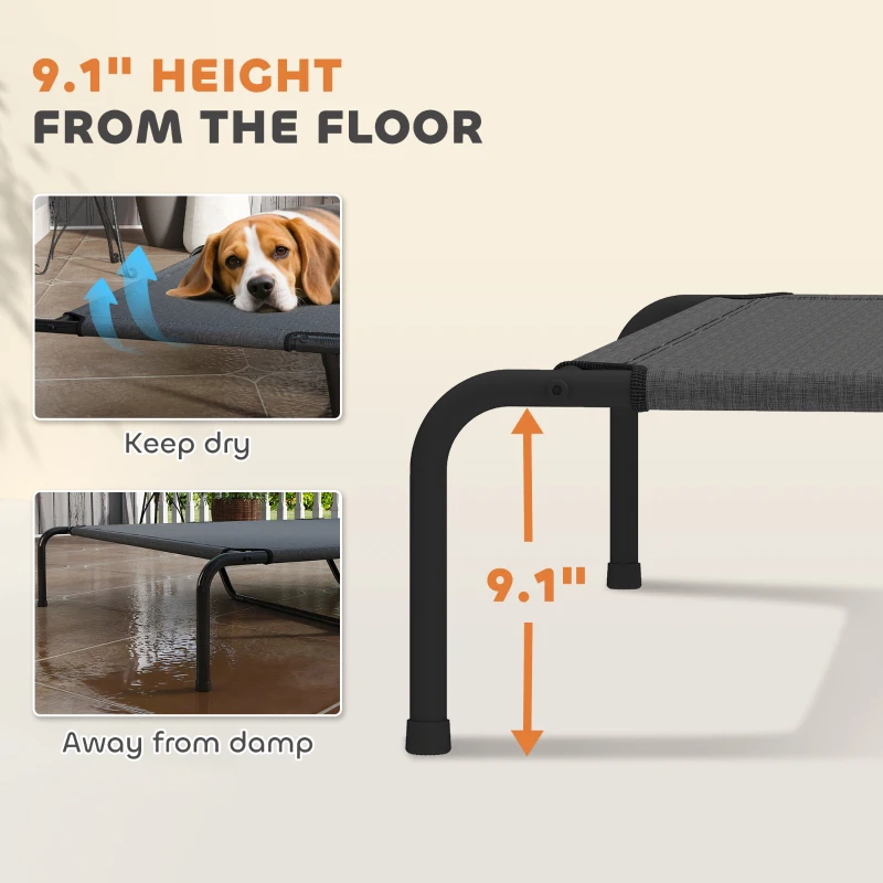 PawHut Elevated Dog Bed for Large Breeds Gray 60"L