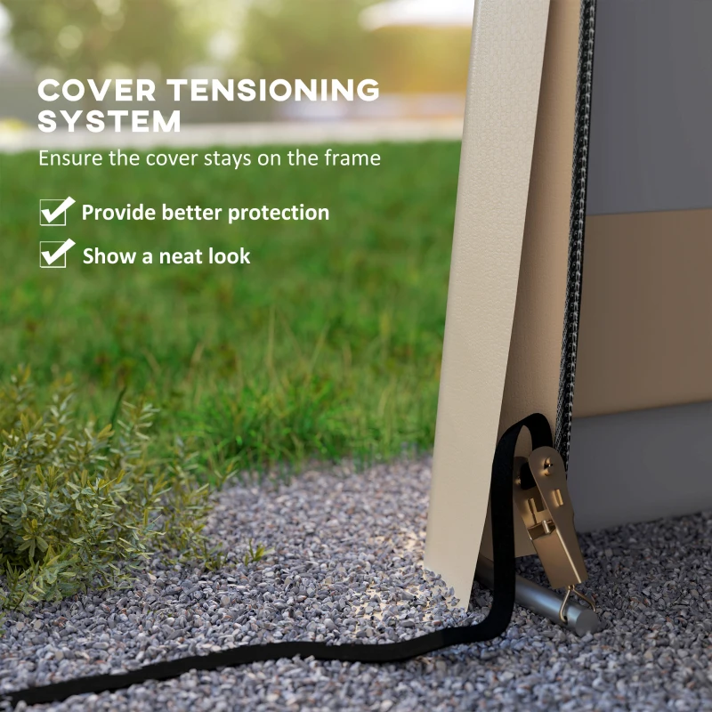 Outsunny 11' x 20' Portable Garage, Heavy Duty Carport Canopy with Ventilation Windows and Large Roll-up Door, Khaki