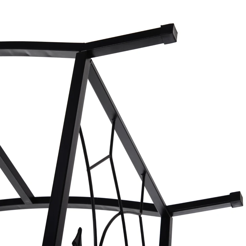 Outsunny Outdoor Metal Trellis Garden Arch Arbor w/ Lucky Leaf Clover Gate for Ceremony Wedding Party Garden Lawn, Black