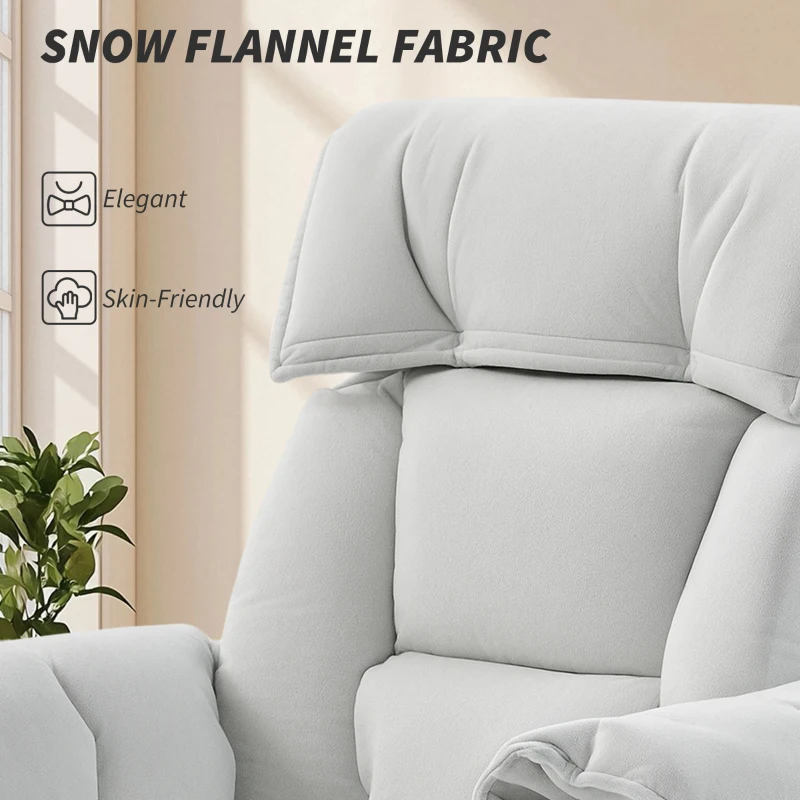 HOMCOM High Back Office Chair, Reclining Desk Chair with Footrest, High Resilience Foam, Rolling Wheels, Cream White