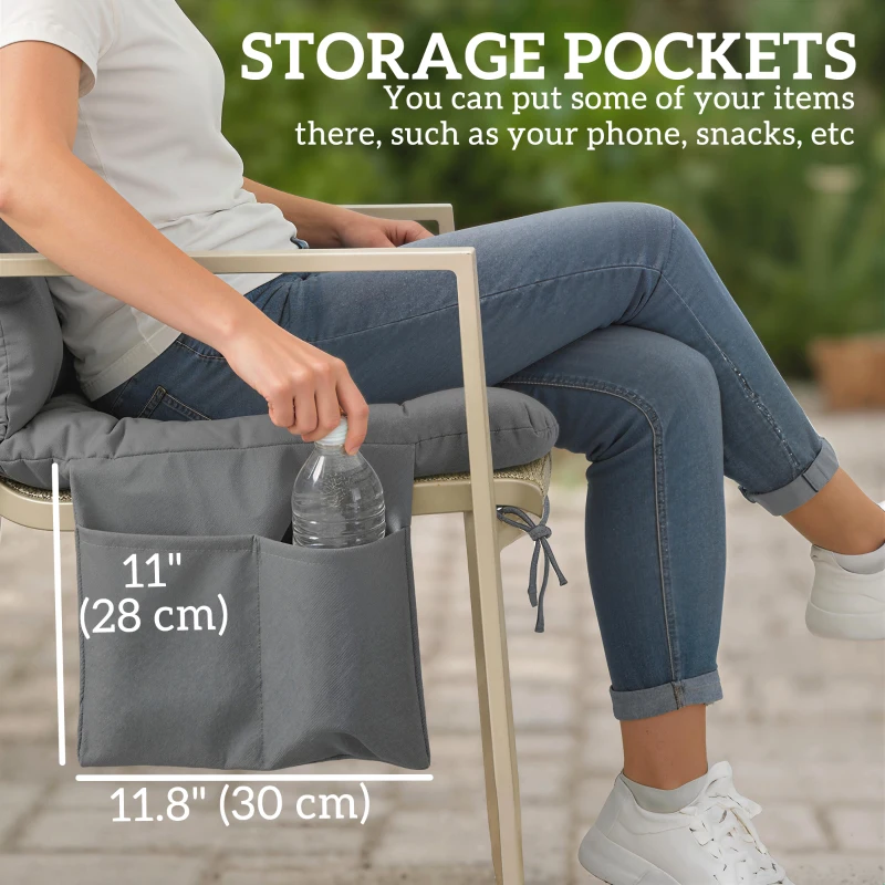 Outsunny Bench Cushion Water-Repellent Outdoor Furniture Pad Seater Swing Chair 59.1" x 39.4" Dark Grey