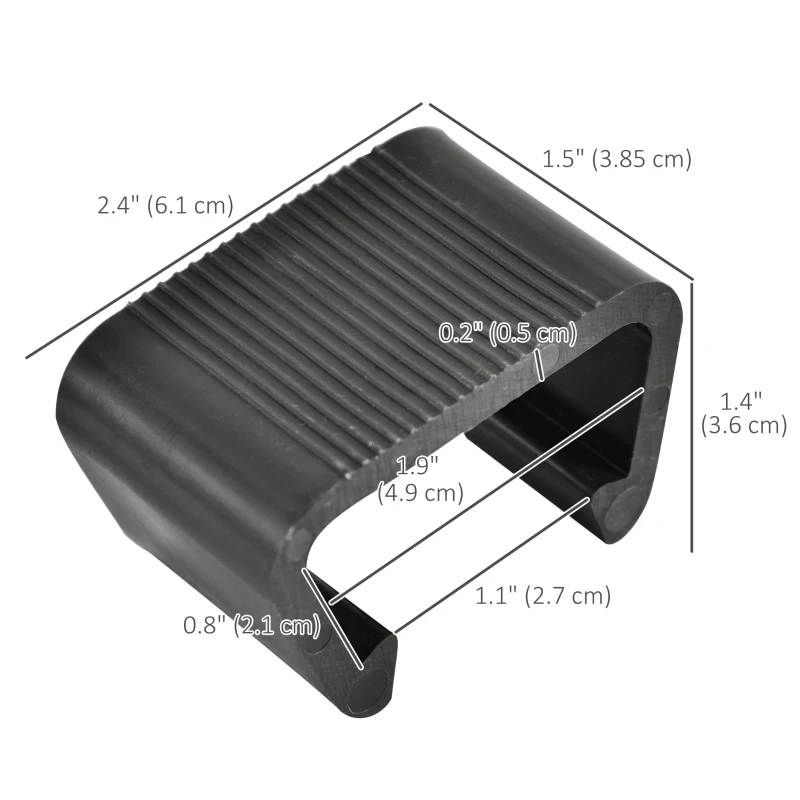 Outsunny Set of 10 Fasteners Clip Outdoor Furniture Connectors Rattan Wicker Sofa Connectors