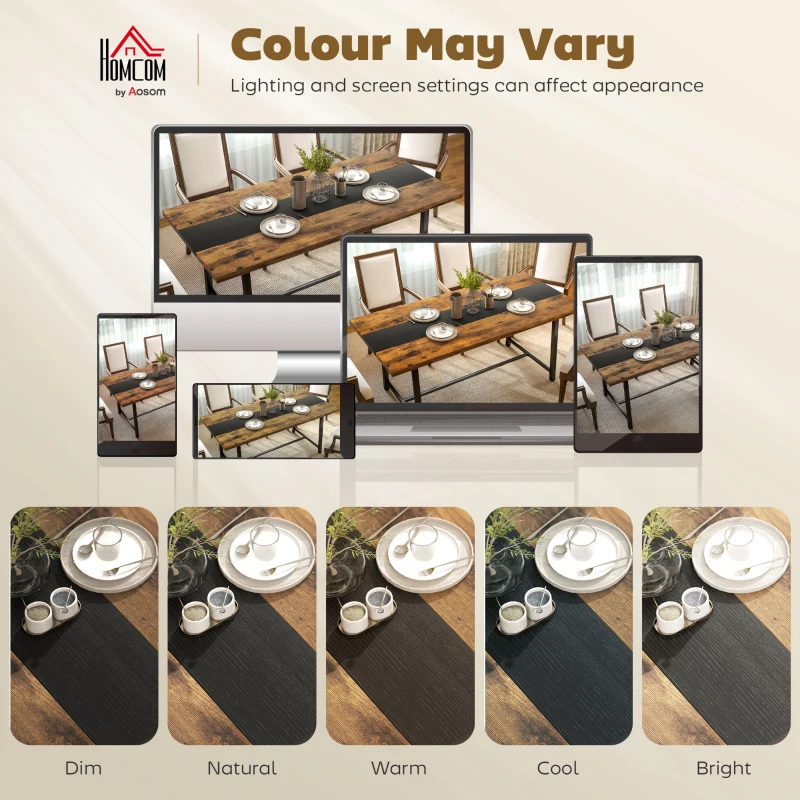 HOMCOM Industrial Kitchen Table for 8 People, 70.9" Long Dining Table with Large Tabletop and Steel Legs for Dining Room, Brown