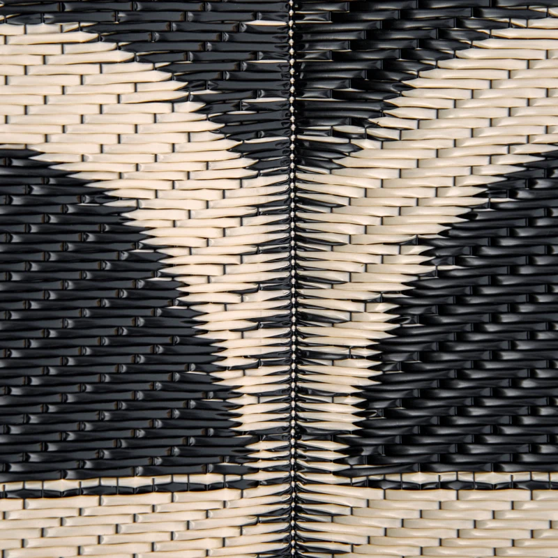 Outsunny Reversible Outdoor RV Rug, 9' x 18' Patio Floor Mat, Plastic Straw Rug for Backyard, Deck, Picnic, Beach, Camping, Black and Beige