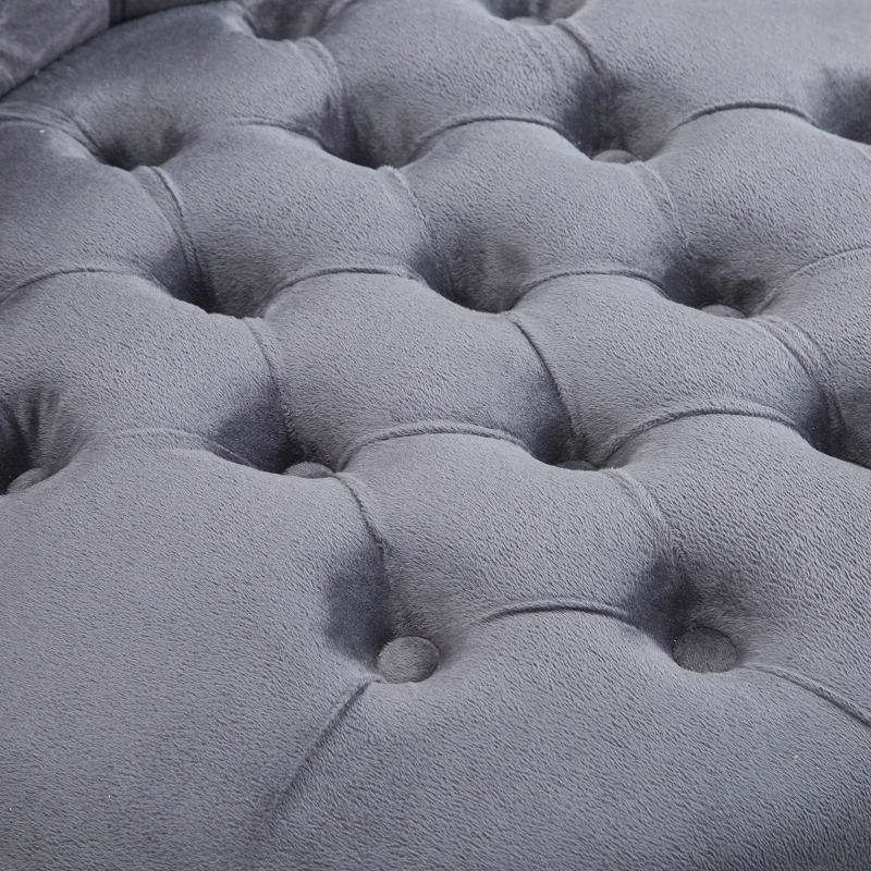 HOMCOM 45" Tufted High Back Velvet Accent Chair Living Room Soft Padded Couch Lounge Ash Grey