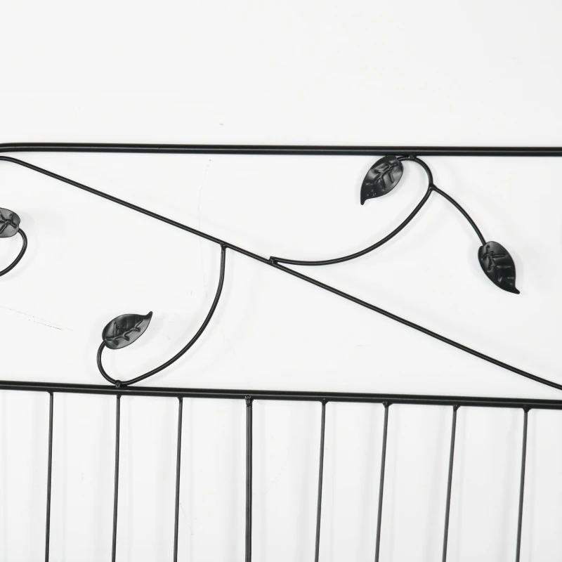 Outsunny Outdoor Metal Garden Fence Panels, Border Edging for Yard, Patio, 4 Pack, Square Vines