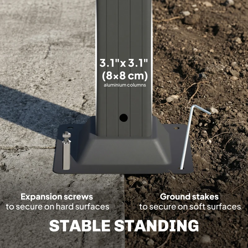 Outsunny 10' x 19' Louvered Pergola with UPF50+ Adjustable Roof and Aluminum Frame, Outdoor Pergola Gazebo, Dark Grey