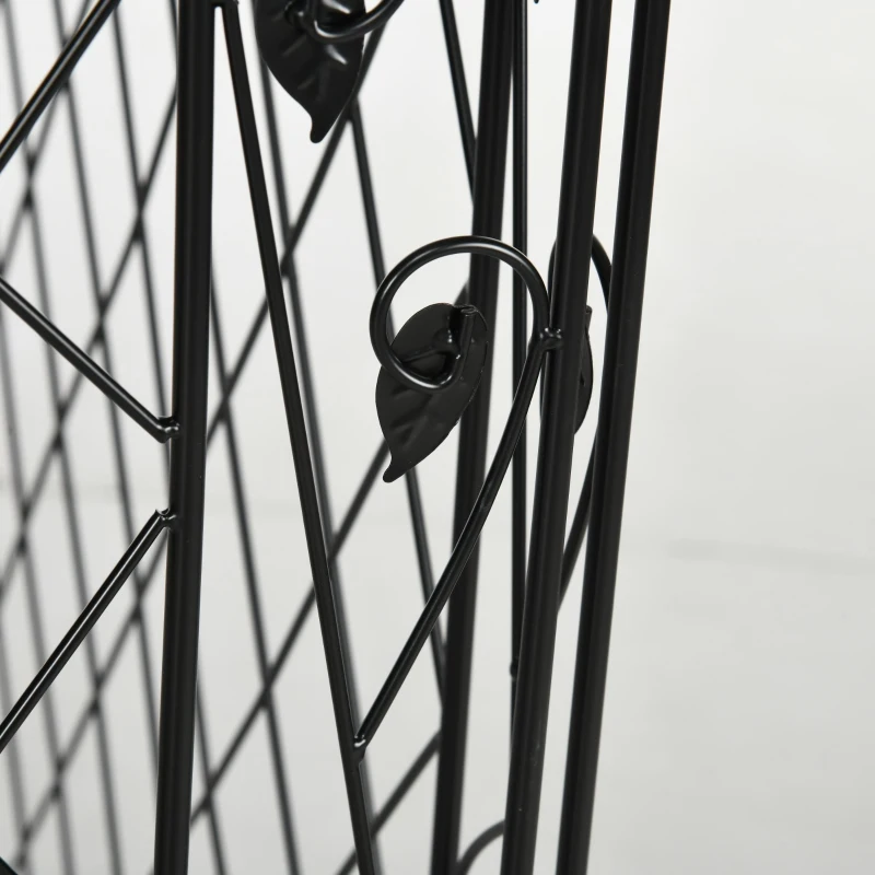 Outsunny Outdoor Metal Garden Fence Panels, Border Edging for Yard, Patio, 4 Pack, Wavey Vines