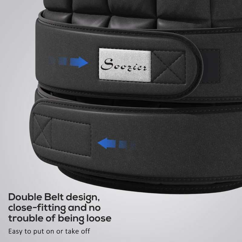 Soozier 22lbs Weighted Vest, Adjustable Running Weight Vest with 38 Weight Bags, Black