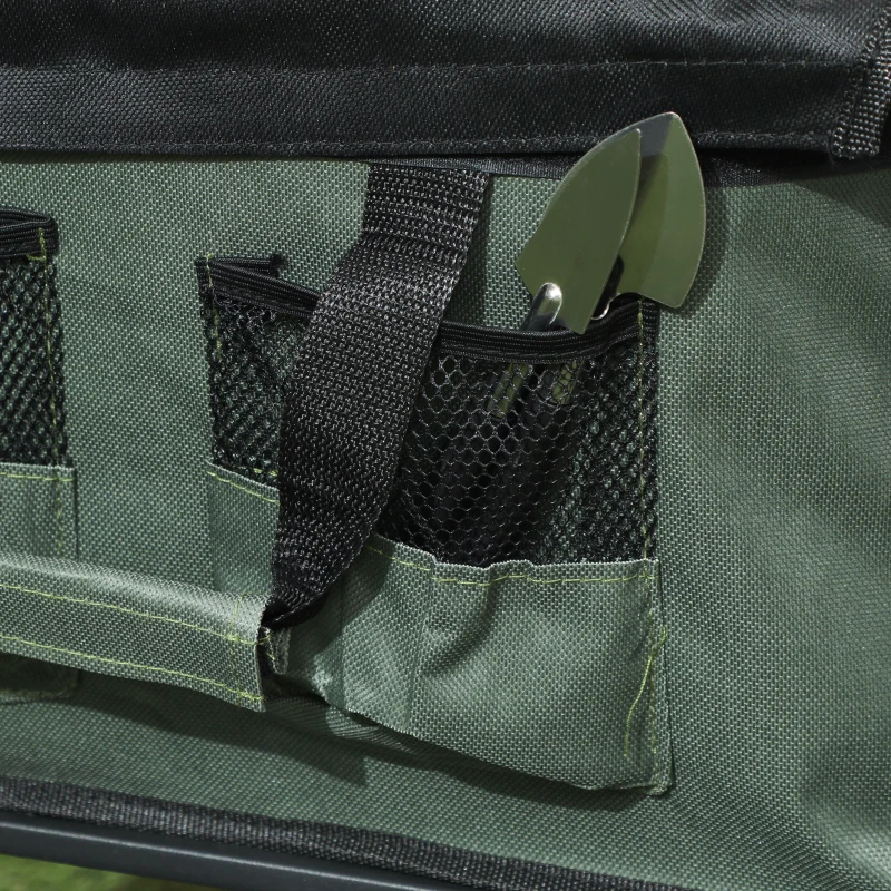 Outsunny Wagon Cart Foldable, Collapsible Wagon Cart with Removable Liner, Handle, Wheels, 72L & 198 LBS Capacity, Green