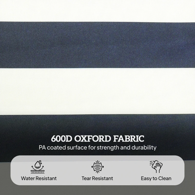 Outsunny Tanning Chair with Face Hole and Side Table, 5-Position Folding Outdoor Chaise Lounge Chair, Blue and White