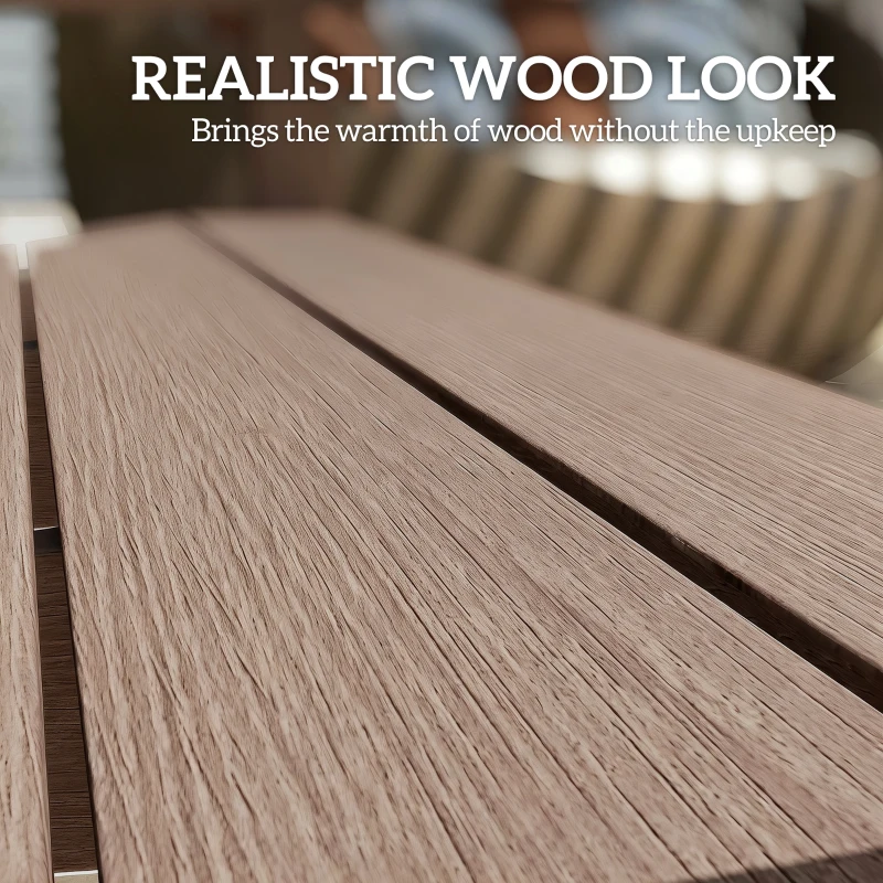 Outsunny 2-Person Garden Bench, HDPE Outdoor Bench with 530 lbs Capacity, Curved Seat for Backyard, Park, Porch, Lawn, Brown