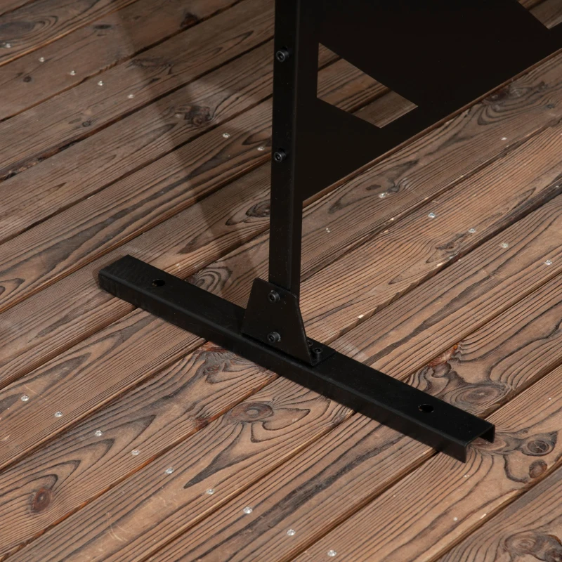 Outsunny Metal Outdoor Privacy Screen, 48" x 78" H Decorative Outdoor Divider with Stand and Expansion Screws, Freestanding Privacy Panel for Garden Backyard Deck Pool, Banana Leaf