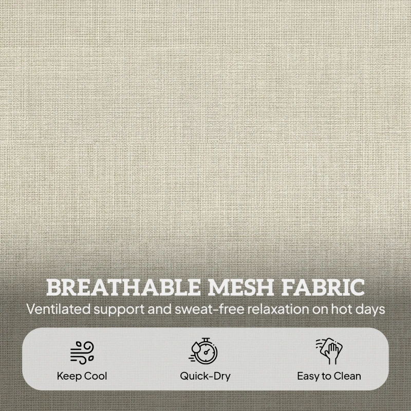 Outsunny Tanning Chair with Face Hole and Side Table, 5-Position Folding Outdoor Chaise Lounge Chair, Beige