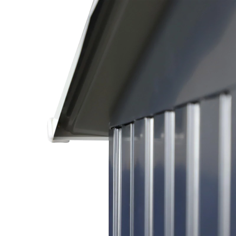 Outsunny 11.2ft x 12.5ft Practical Backyard Garden Storage Tool Shed 4 Ventilation Slots Double Sliding Door, Grey