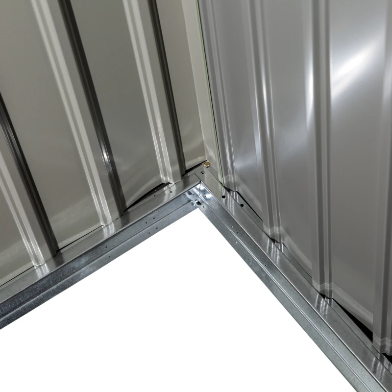 Outsunny 9.1'x6.4'x6.3' Garden Storage Shed w/ Foundation Kit Metal Tool Storage House w/ Double Doors Light Green